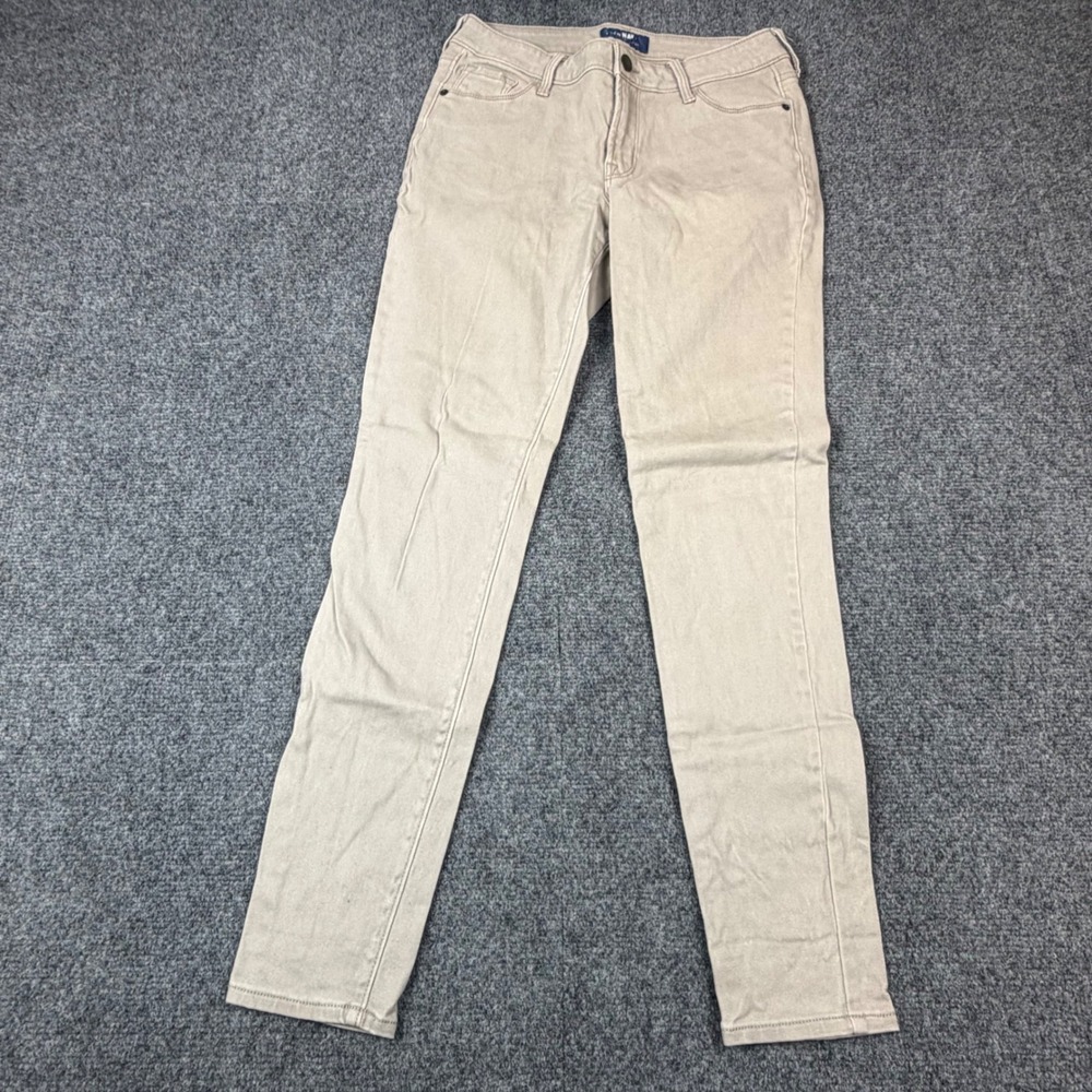 Old Navy Rockstar Womens Size 4 Regular 28x28 Mid Rise Skinny Jeans Tan Khaki